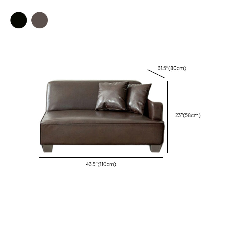 Square Arm Sectionals Contemporary 43.3" L Loveseat with Footrest