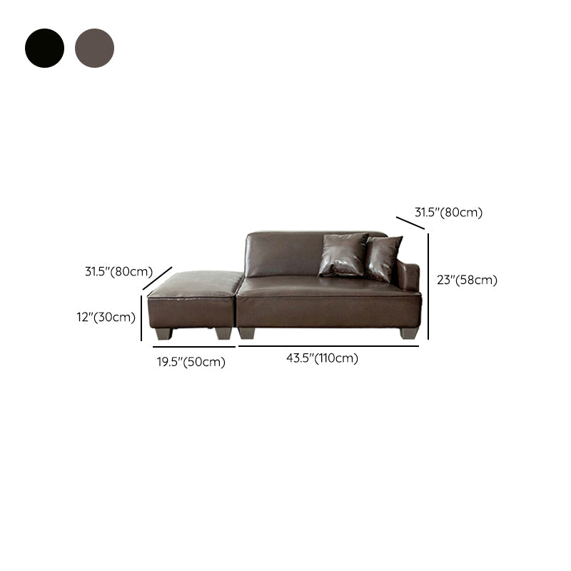 Square Arm Sectionals Contemporary 43.3" L Loveseat with Footrest