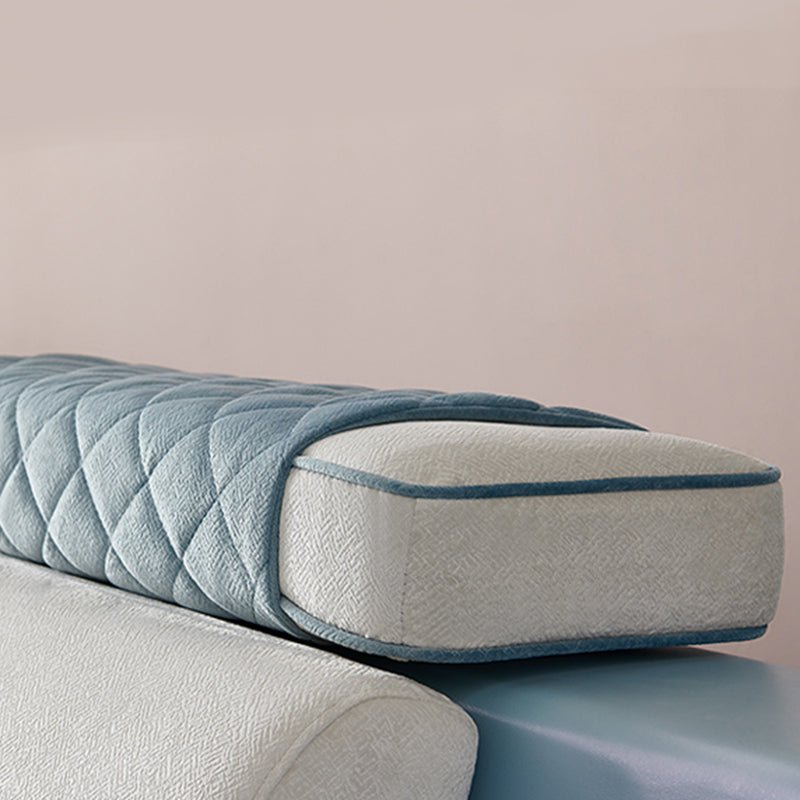 Nordic 4-Seat Sectional & Chaise Pillow Top Arm Sectional Sofa in Blue