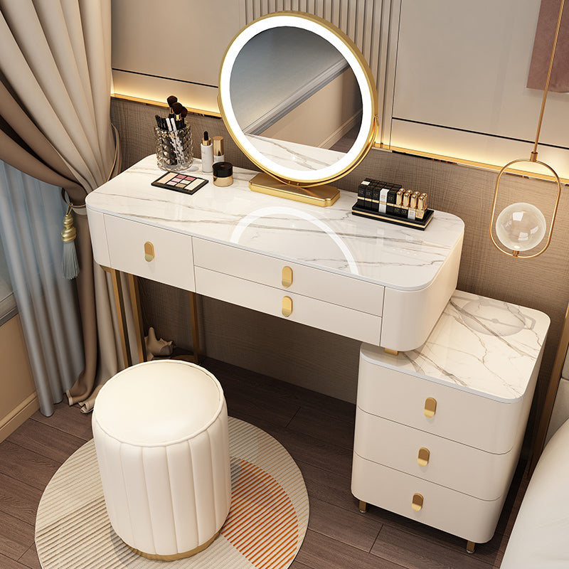 Contemporary Makeup Vanity Desk With 6 Storage Drawers in Solid Wood