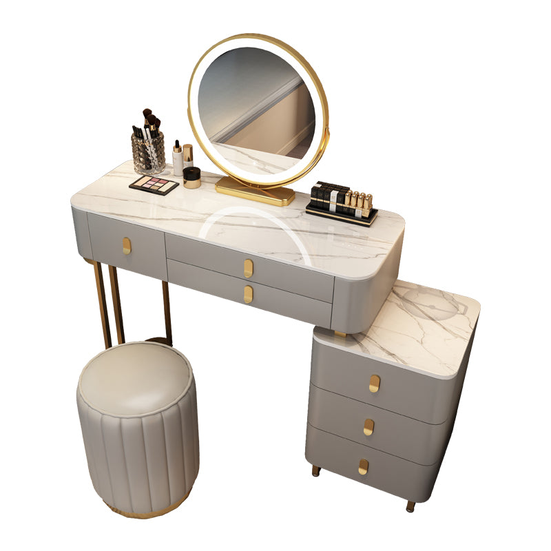 Contemporary Makeup Vanity Desk With 6 Storage Drawers in Solid Wood