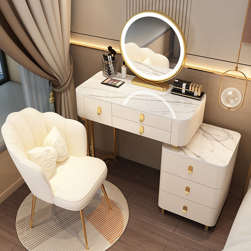 Contemporary Makeup Vanity Desk With 6 Storage Drawers in Solid Wood