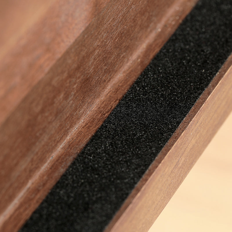 Contemporary Panel Bed in Brown Solid Wood Bed with Rectangular Headboard