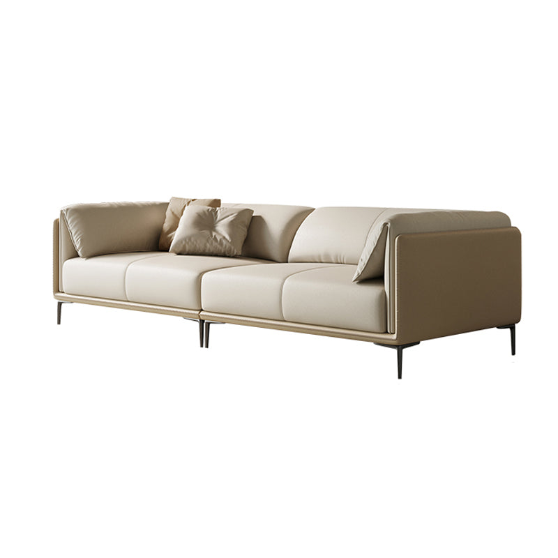 Scandinavian Settee White Living Room Pillow Top Arm Cushions Standard Sofa
