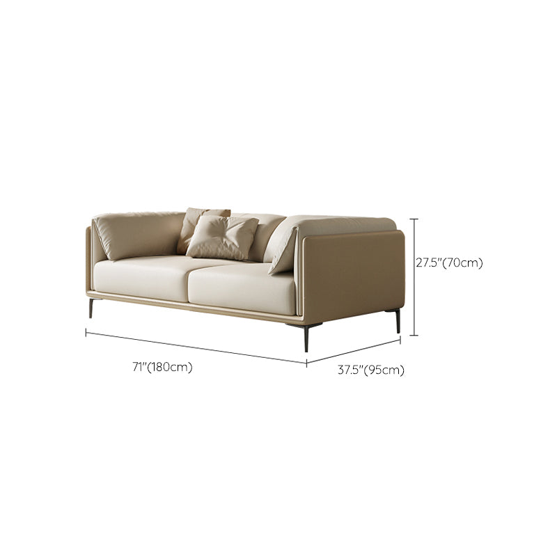 Scandinavian Settee White Living Room Pillow Top Arm Cushions Standard Sofa