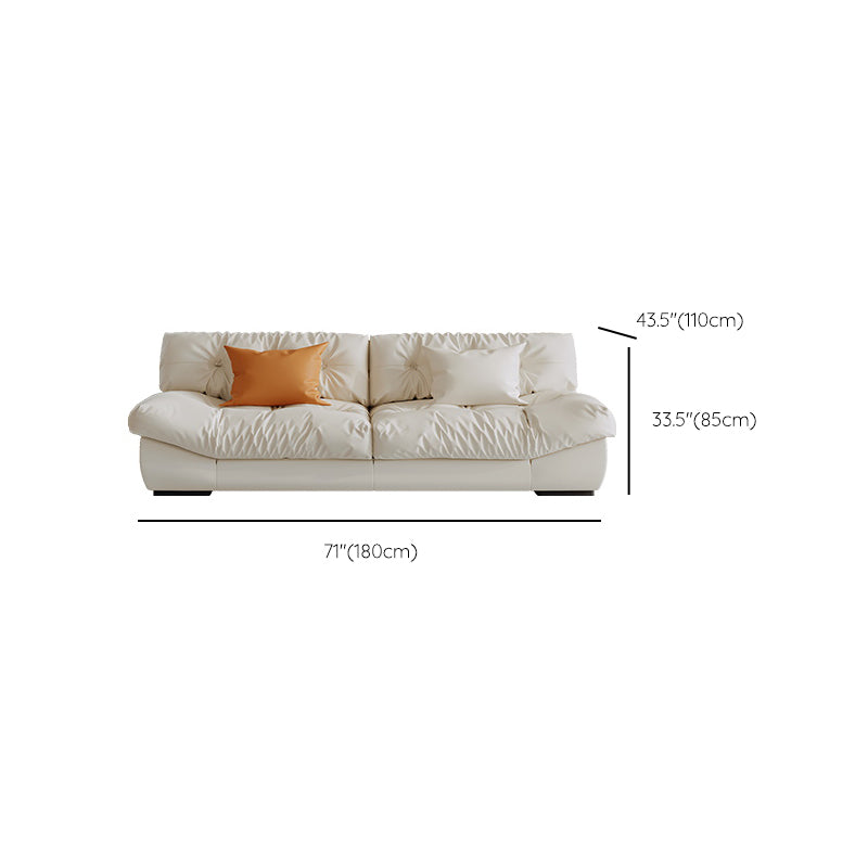 Scandinavian Seating White Tufted Fabric Armless Living Room Standard Settee