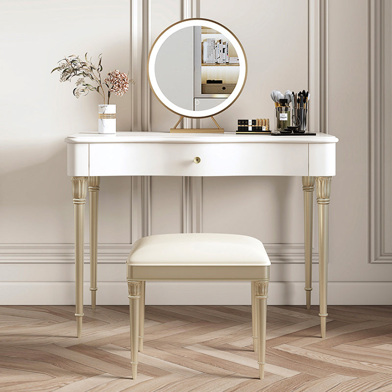 15" Wide Glam Make-up Vanity Solid Wood Dressing Table with Drawer