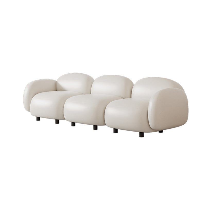 Glam Seating Square Arm White Cushions Standard Living Room Settee