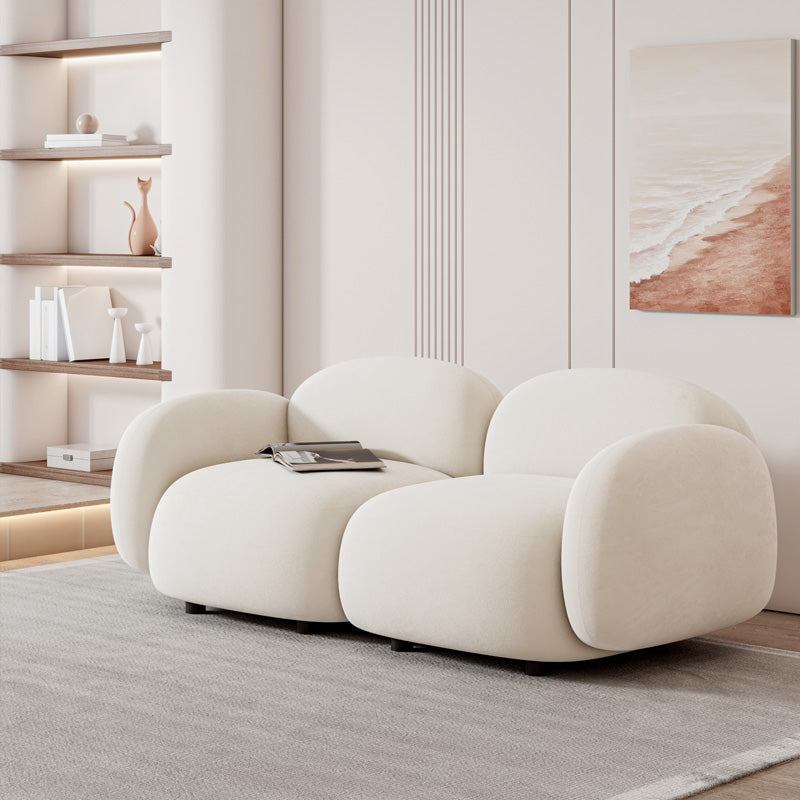 Glam Seating Square Arm White Cushions Standard Living Room Settee