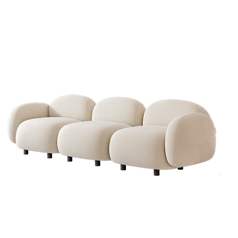 Glam Seating Square Arm White Cushions Standard Living Room Settee