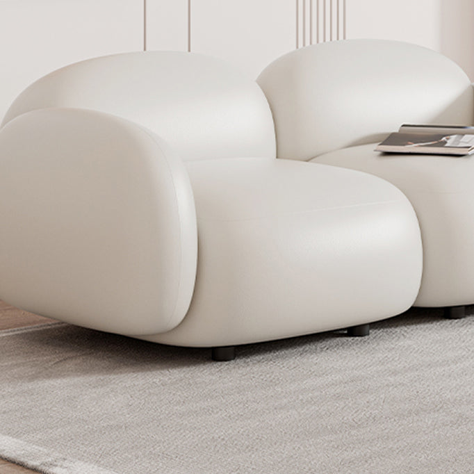 Glam Seating Square Arm White Cushions Standard Living Room Settee