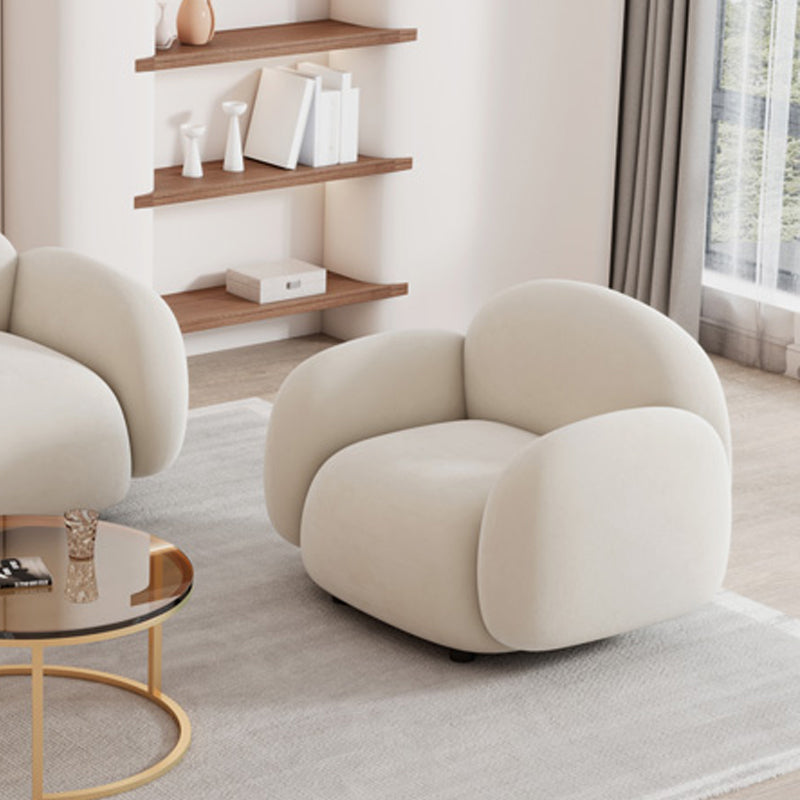 Glam Seating Square Arm White Cushions Standard Living Room Settee