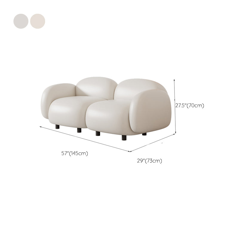 Glam Seating Square Arm White Cushions Standard Living Room Settee