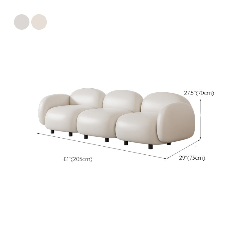 Glam Seating Square Arm White Cushions Standard Living Room Settee