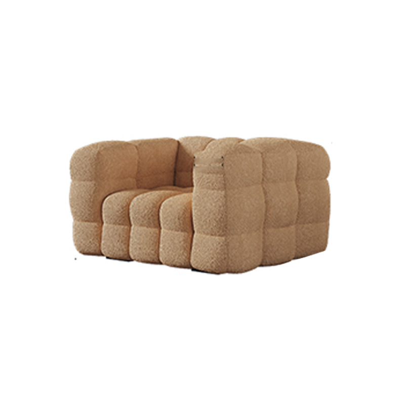 Scandinavian Sofa Beige Living Room Tuxedo Arm Standard Tufted Settee