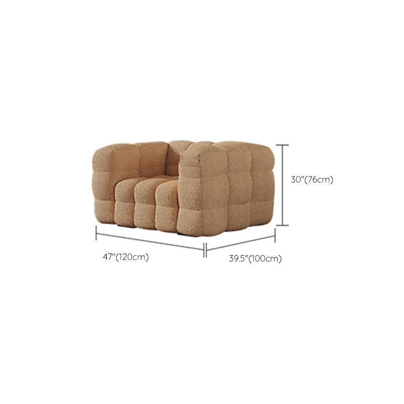 Scandinavian Sofa Beige Living Room Tuxedo Arm Standard Tufted Settee