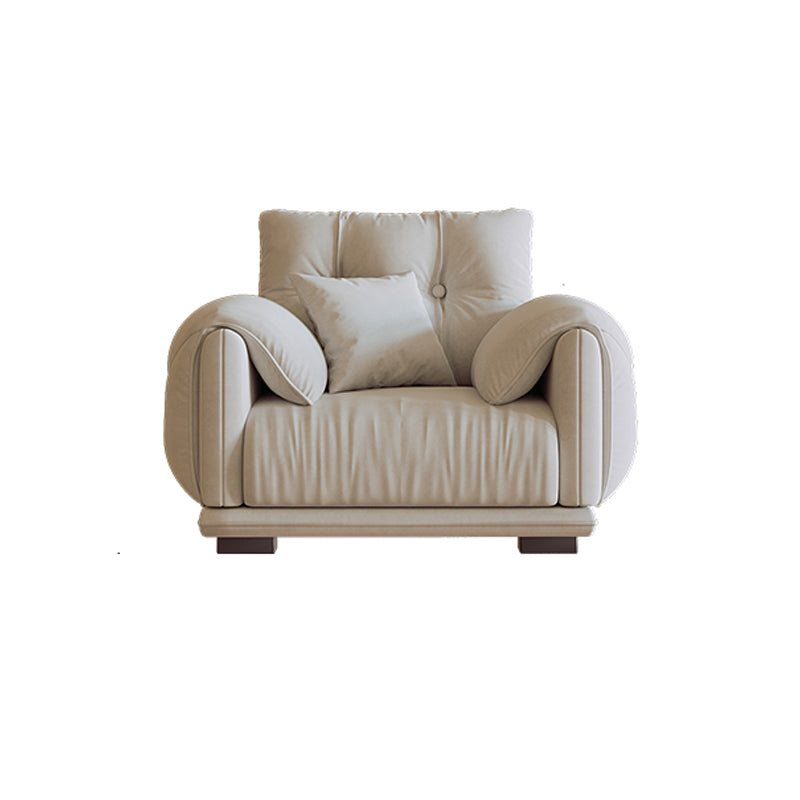 Scandinavian Sofa White Pillows Faux Leather Living Room Pillow Top Arm