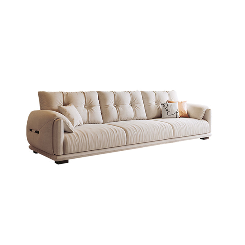 Scandinavian Sofa White Pillows Faux Leather Living Room Pillow Top Arm