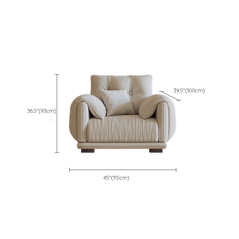 Scandinavian Sofa White Pillows Faux Leather Living Room Pillow Top Arm