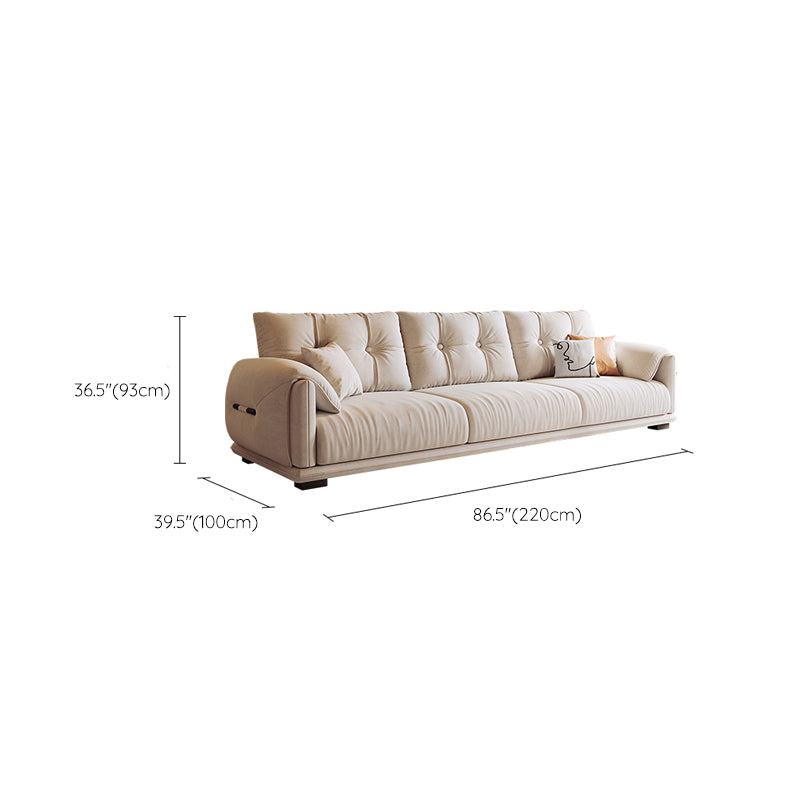 Scandinavian Sofa White Pillows Faux Leather Living Room Pillow Top Arm