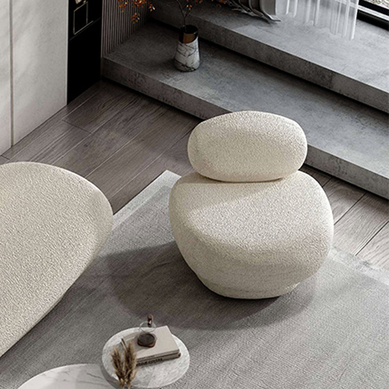 Scandinavian Settee Fabric White Cushions Armless Living Room Standard