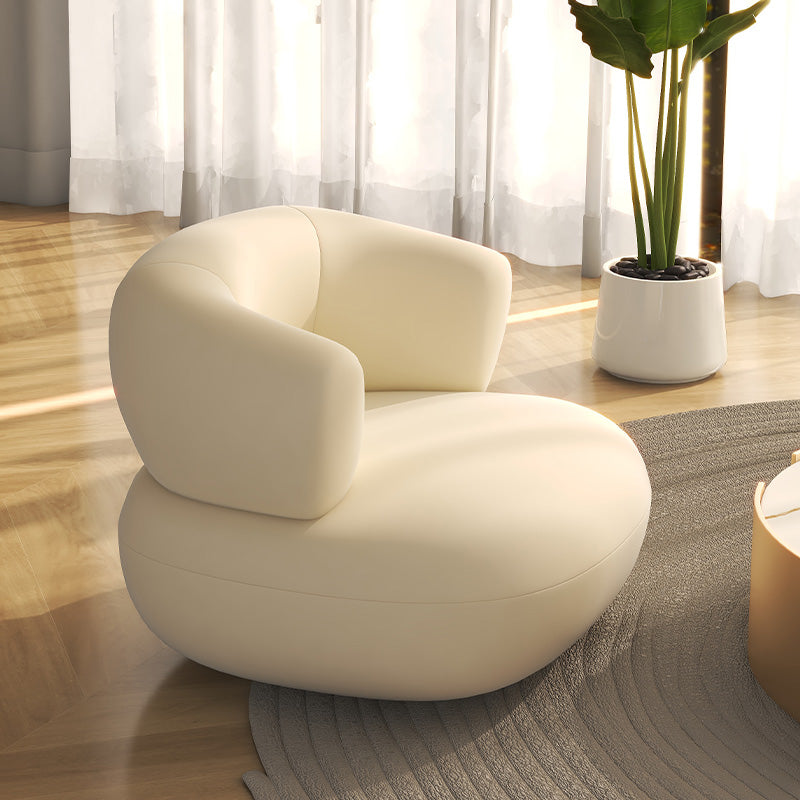 Scandinavian Settee Fabric Living Room Tuxedo Arm Curved White Seating