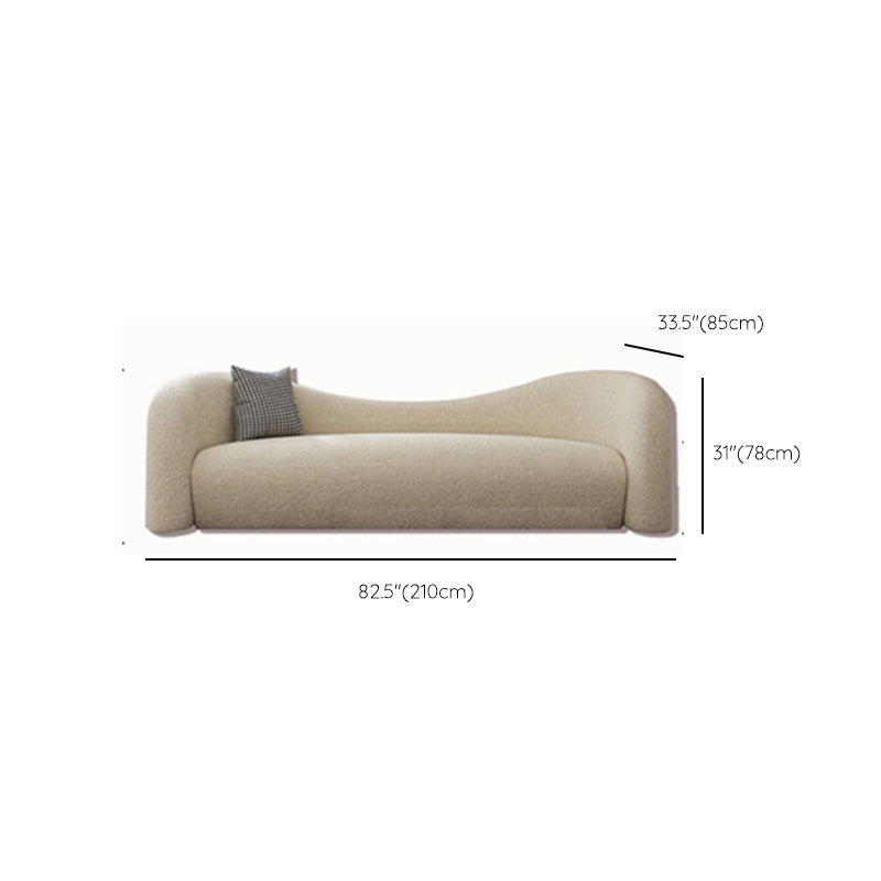 Scandinavian Settee Fabric Living Room Tuxedo Arm Curved White Seating