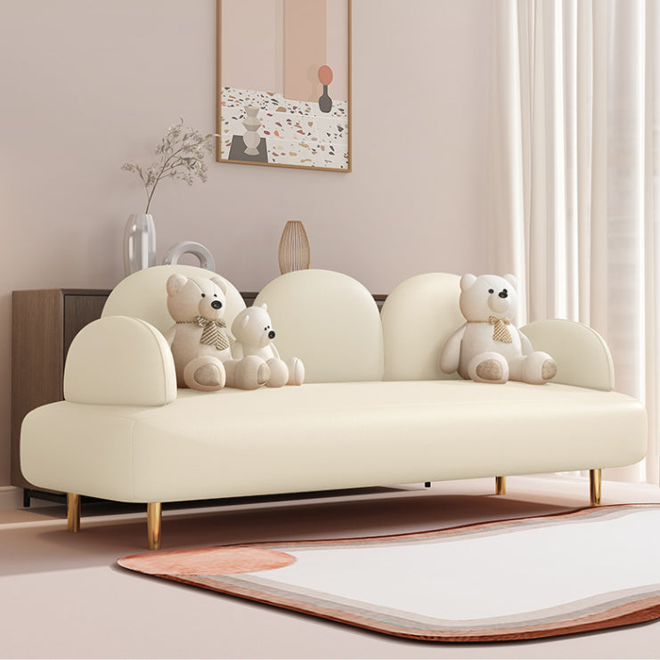 Contemporary Seating Leather 3 Seater Living Room Recessed Arm Cushions