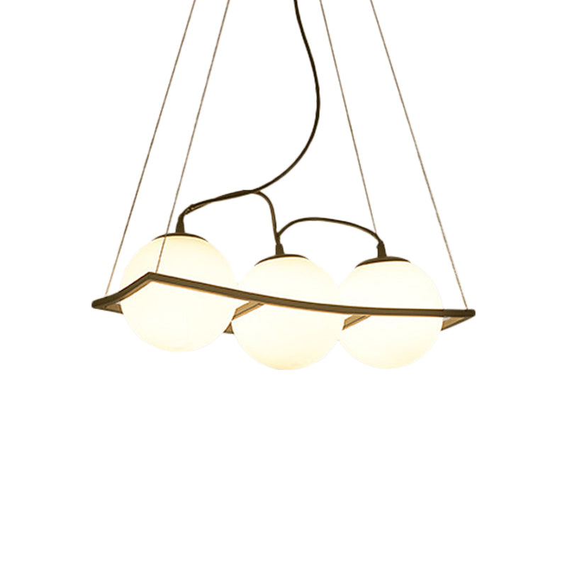 Globe Multi Light Pendant Moderniste Grosted Verre 3/4 Lumières Black Frame Plafond Plateau