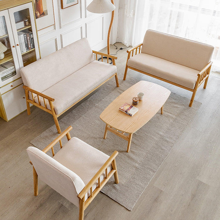 Contemporary Square Arm Sofa 31.49" High Linen Sofa with Tight Back
