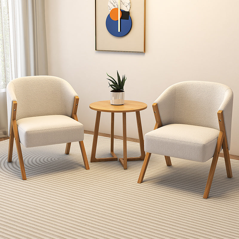 Scandinavian Wooden Accent Armchair Solid Color Arms Included Armchair