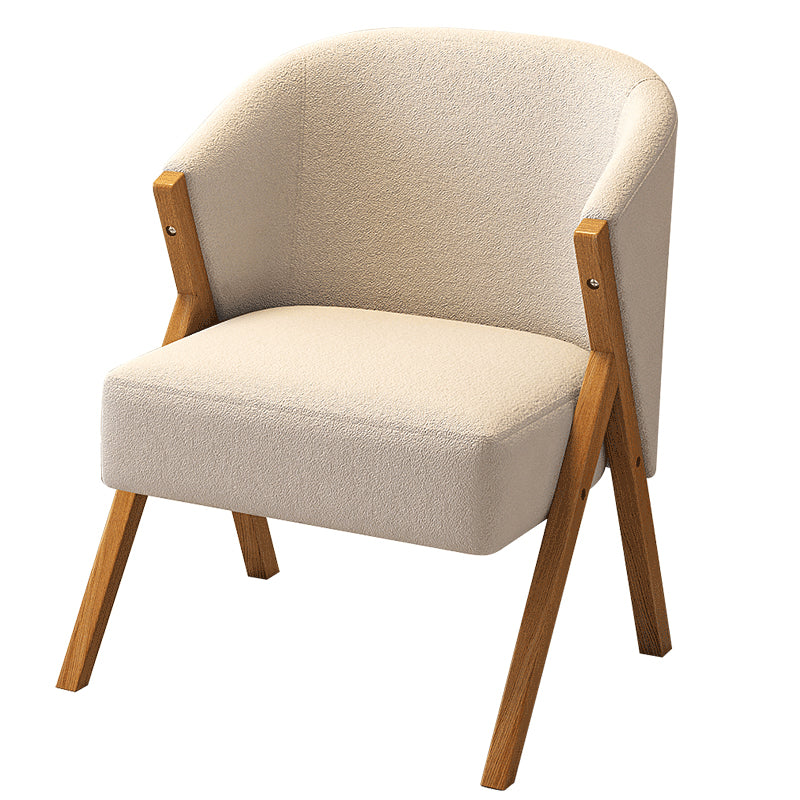 Scandinavian Wooden Accent Armchair Solid Color Arms Included Armchair