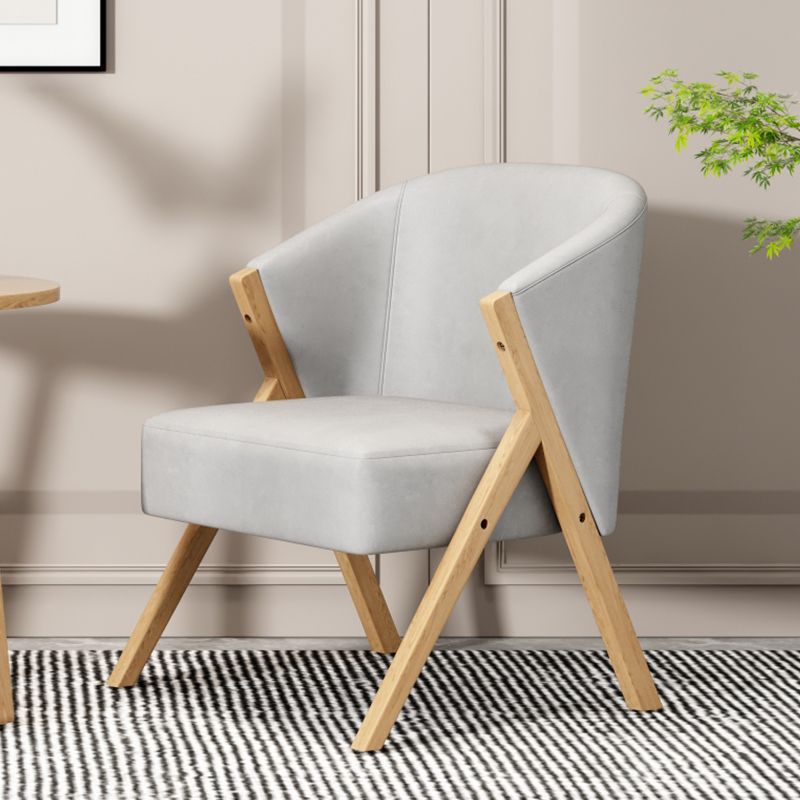 Scandinavian Wooden Accent Armchair Solid Color Arms Included Armchair