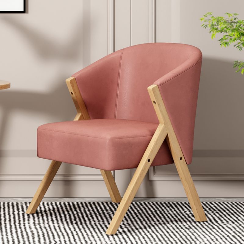 Scandinavian Wooden Accent Armchair Solid Color Arms Included Armchair