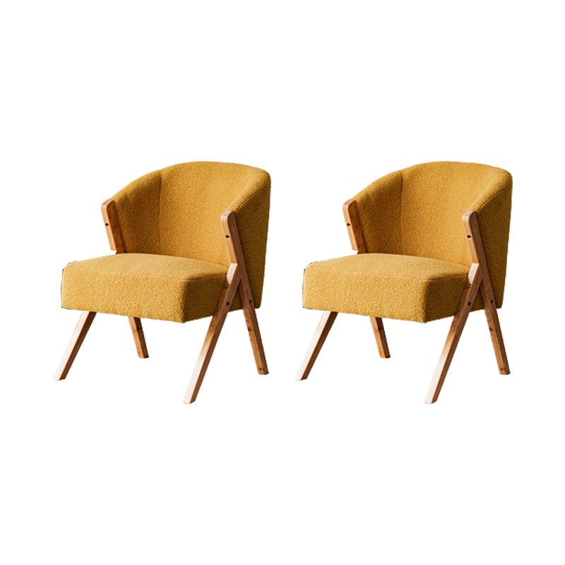 Scandinavian Wooden Accent Armchair Solid Color Arms Included Armchair