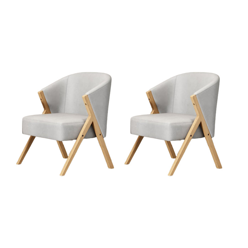 Scandinavian Wooden Accent Armchair Solid Color Arms Included Armchair