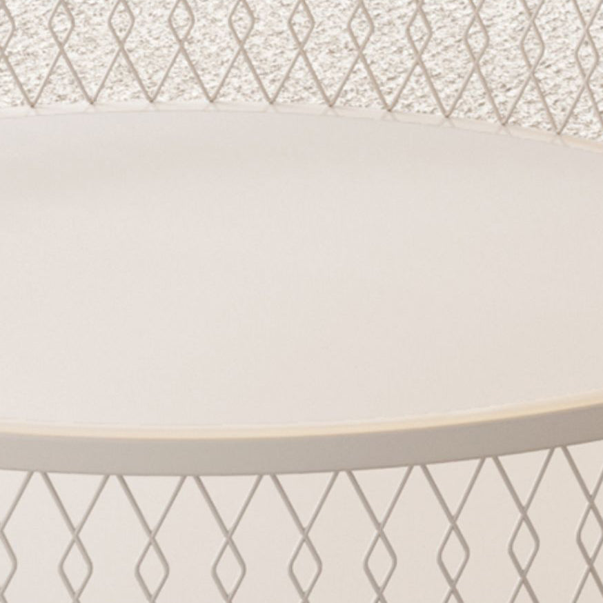Iron 4 Legs Cocktail Table Round Glass Top Coffee Table with Shelf