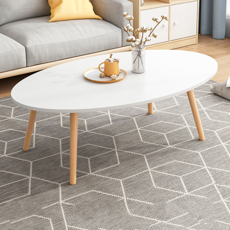 Minimalistic Single Coffee Table Wood Contemporary Cocktail Table with Shelf