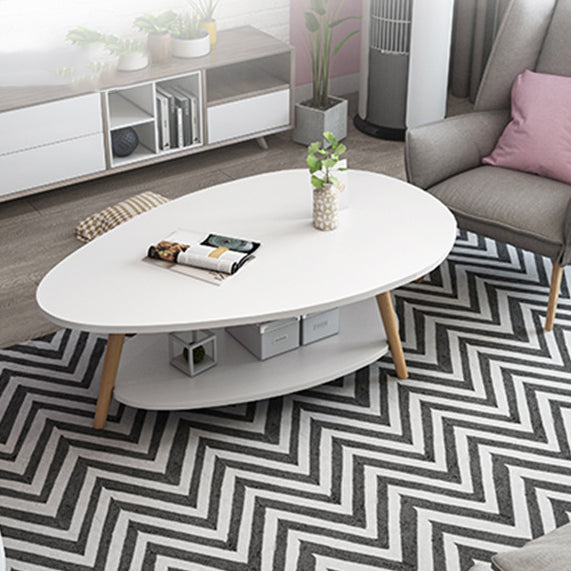 Minimalistic Single Coffee Table Wood Contemporary Cocktail Table with Shelf