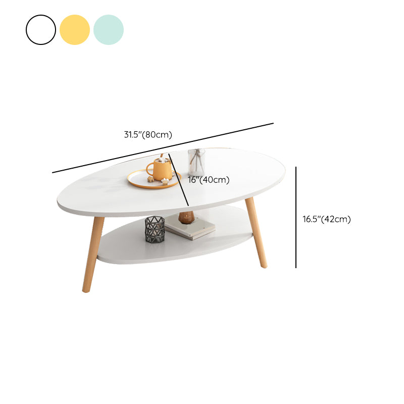 Minimalistic Single Coffee Table Wood Contemporary Cocktail Table with Shelf