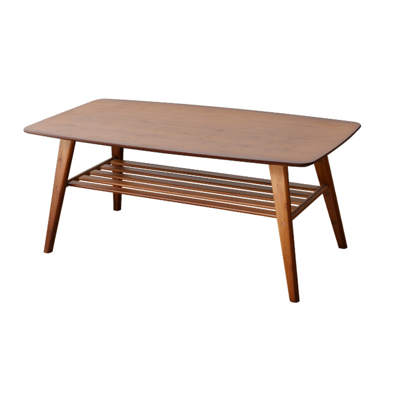 Rectangular Wood Coffee Table Contemporary 4 Legs Cocktail Table