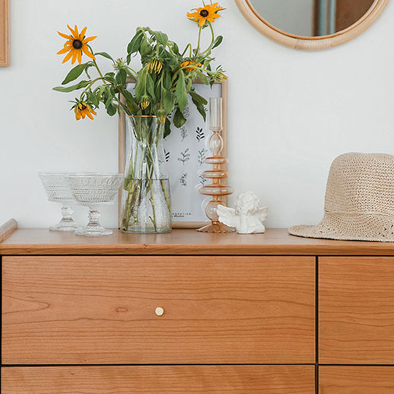 Modern Rectangle Wood Side Cabinet Soft Close Drawers Storage Cabinet