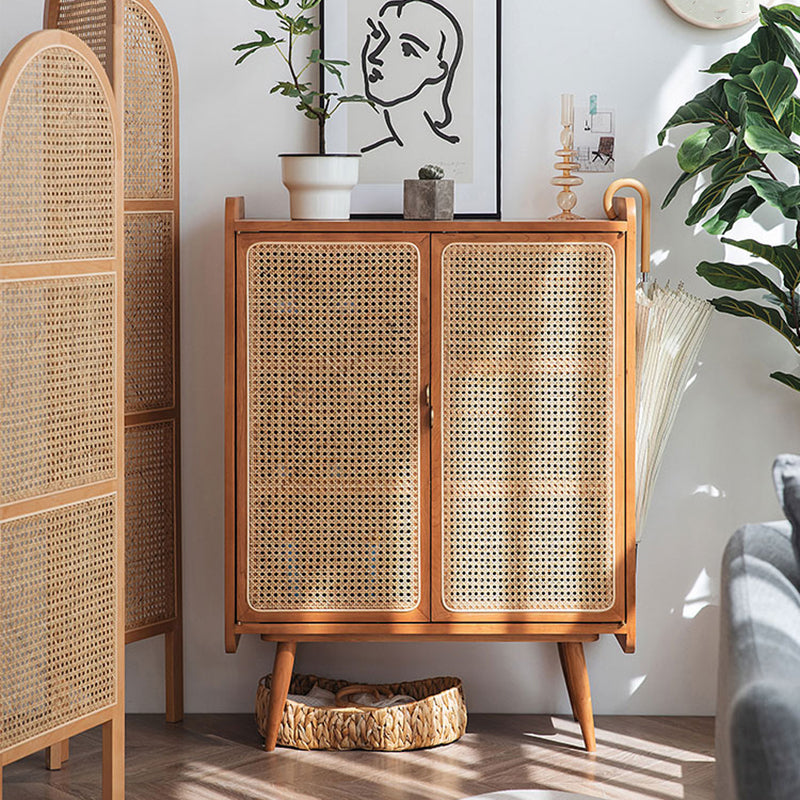 Mid-Century Rectangle Storage Cabinet Solid Wood Accent Cabinet