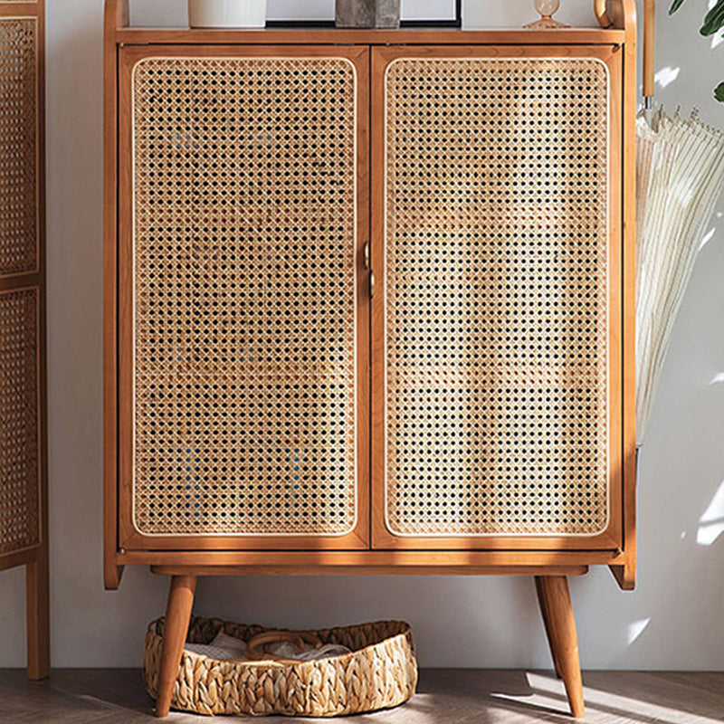 Mid-Century Rectangle Storage Cabinet Solid Wood Accent Cabinet