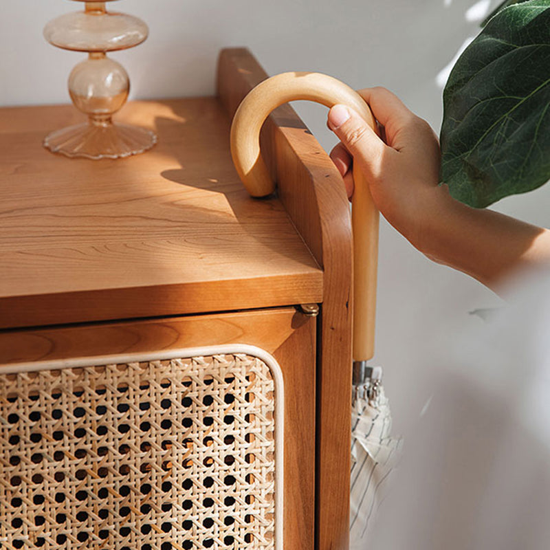 Mid-Century Rectangle Storage Cabinet Solid Wood Accent Cabinet