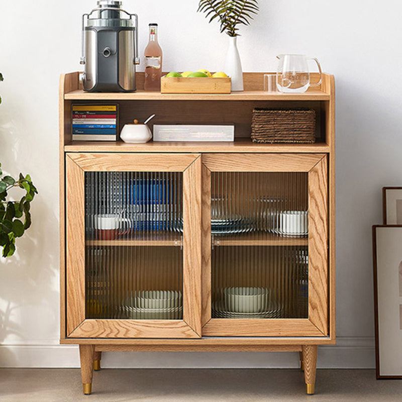 Mid-Century Design Rectangle Storage Cabinet Solid Wood Accent Cabinet