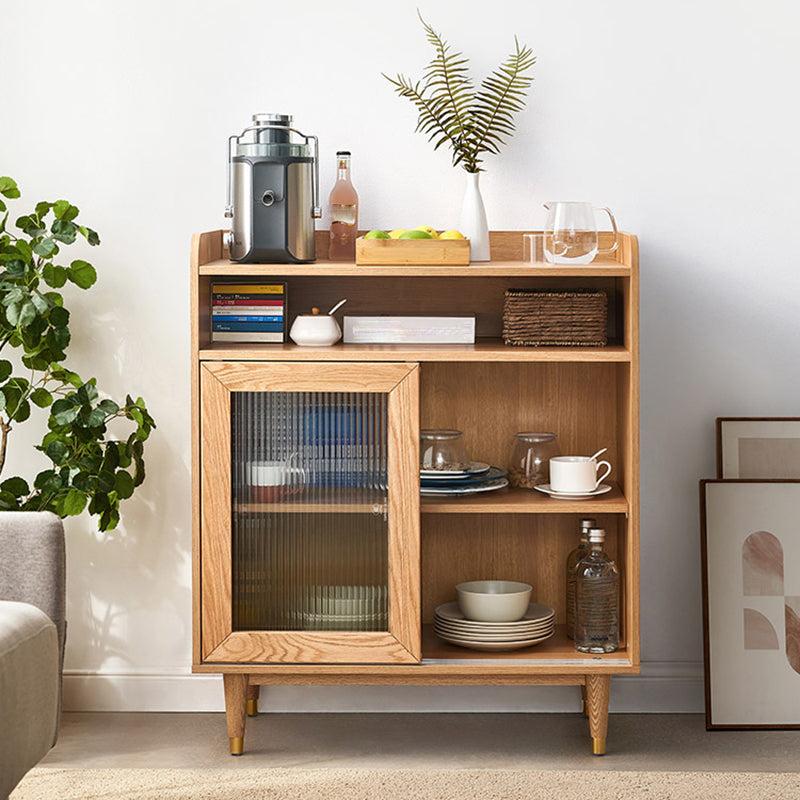 Mid-Century Design Rectangle Storage Cabinet Solid Wood Accent Cabinet