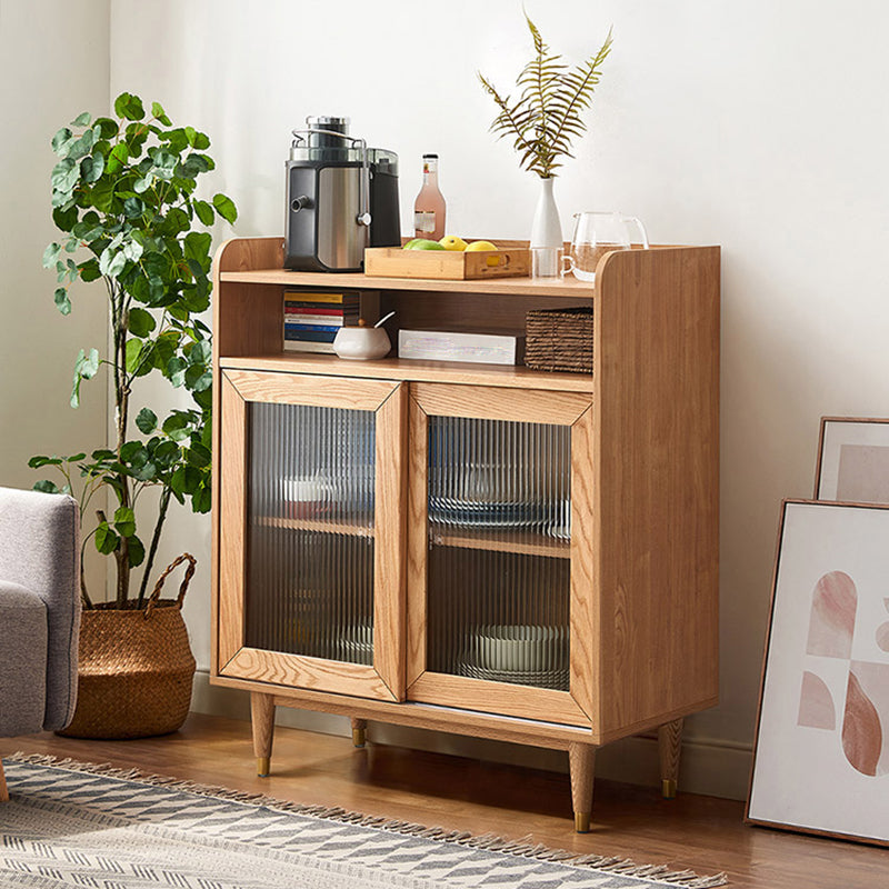 Mid-Century Design Rectangle Storage Cabinet Solid Wood Accent Cabinet