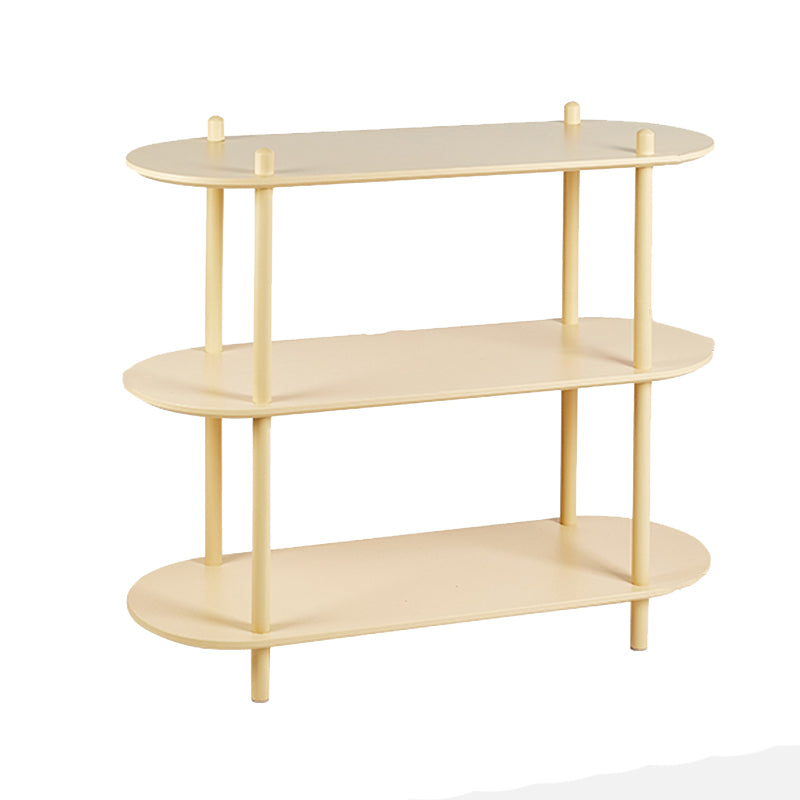 Wood Oval End Table with 4 Legs Base Storage Living Room Corner Table