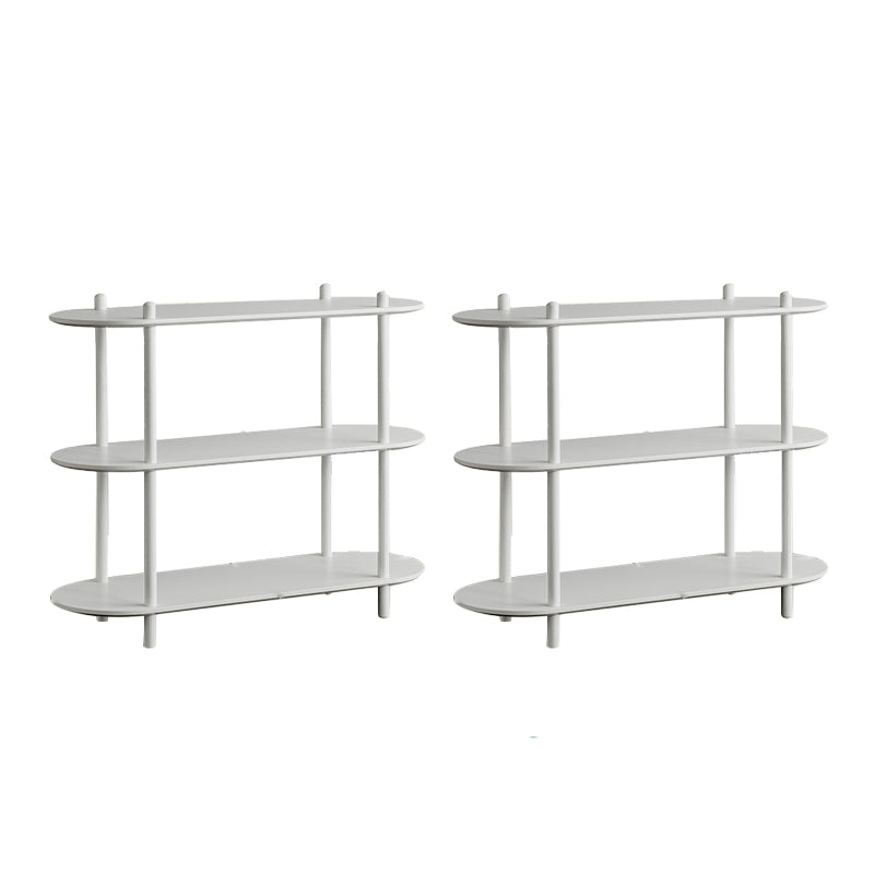 Wood Oval End Table with 4 Legs Base Storage Living Room Corner Table